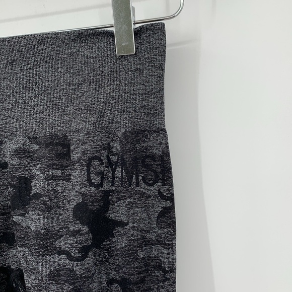 Gymshark leggings black gray camo active compression print women Small - Picture 2 of 5